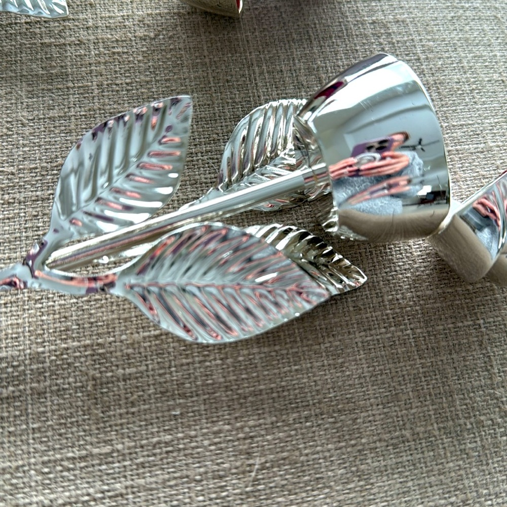 2 Silver Plated Rose Ring Boxes - image 5